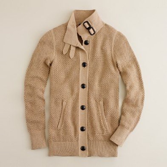 J. Crew Sweaters - J. Crew Clipper Beige Wool Blend Knit Cardigan